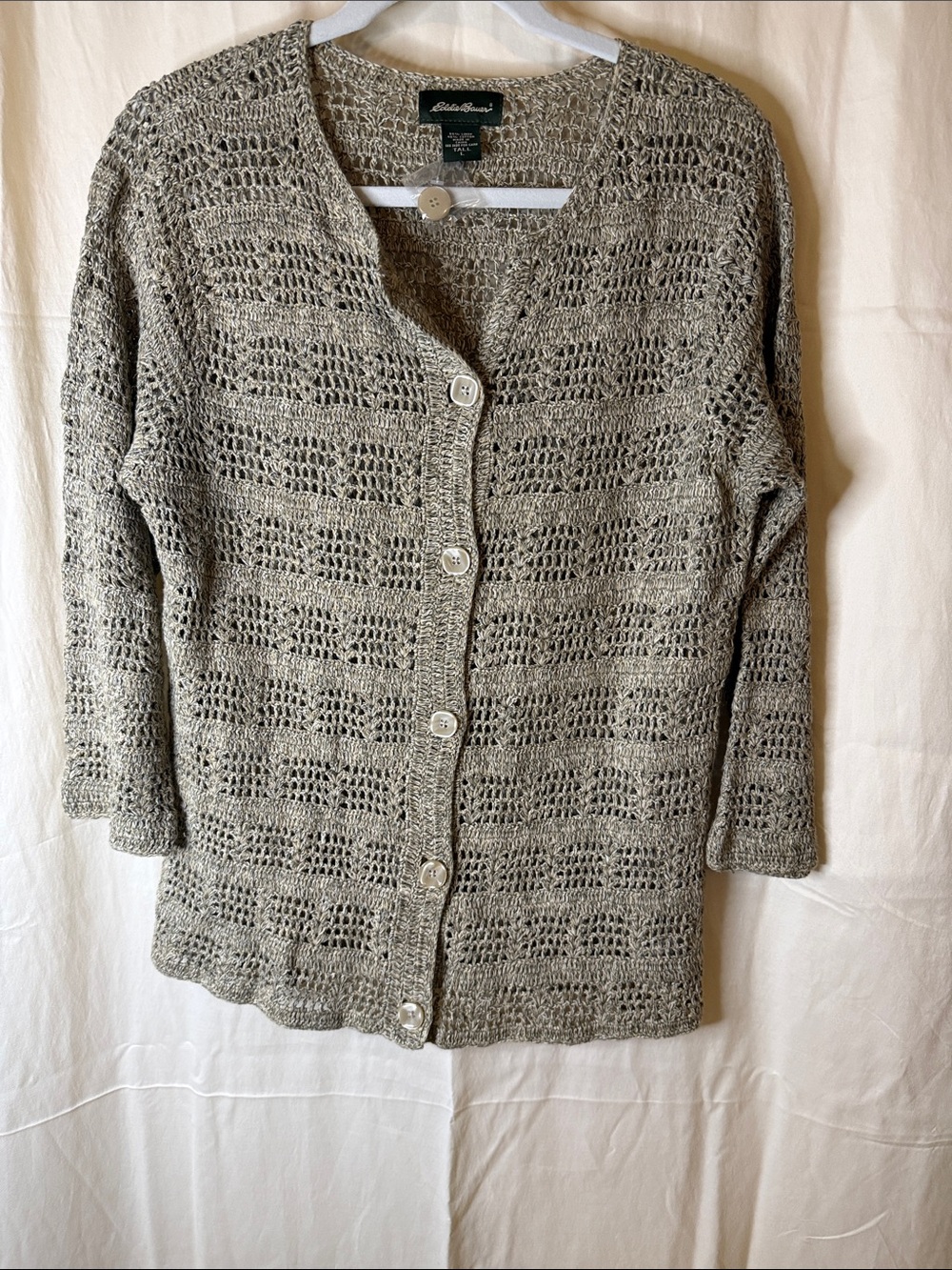 Eddie Bauer Open Knit Button-Front Cardigan